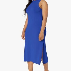 Chic Royal Blue Sleeveless Midi Dress